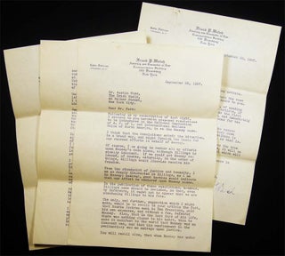 Item #027401 1927 Two Typed Letters Signed By Frank P. Walsh (1864 - 1939) American Lawyer and...