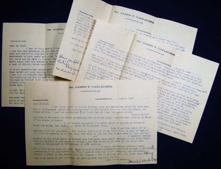 Item #027406 1927 Three Typed Letters Signed By Dr. James T. Gallagher of Charlestown...