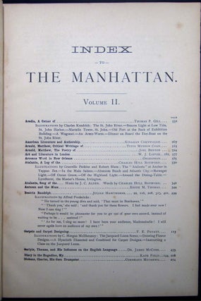 The Manhattan. An Illustrated Literary Magazine. Volume II. July to December, 1883