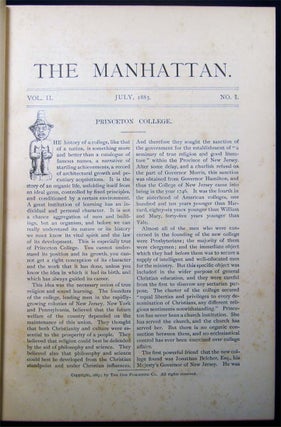 The Manhattan. An Illustrated Literary Magazine. Volume II. July to December, 1883