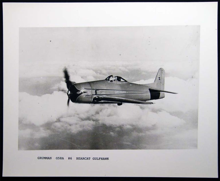 Item #027465 Photograph of Grumman G58A # 6 Bearcat Gulfhawk Noted on back as Flown By Al Williams. Americana - 20th Century - Aviation History - Grumman - Bearcat Gulfhawk - Al Williams.