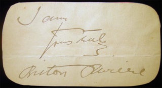 Item #027682 Autograph of British Painter Briton Riviere (1840 -1920). Great Britain - Art -...