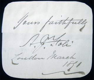 Item #027702 1891 Autograph of Irish Opera Bass Singer Allan James Foli (Foley) (1835 - 1899)....
