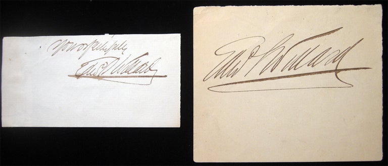 Item #027705 Two Circa 1890 Autographs of English Actor Edward Smith Willard (1853 - 1915). Great Britain - Theatre - Autograph - Edward Smith Willard.
