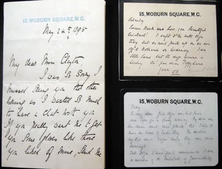 Item #027707 Two Circa 1895 Autograph Note Cards Initialed By English Theatre Critic Clement...