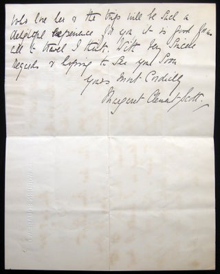 Two Circa 1895 Autograph Note Cards Initialed By English Theatre Critic Clement William Scott (1841 - 1904) and an 1895 Autograph Letter Signed By His Wife, Margaret Clement Scott