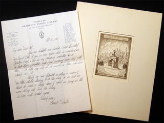 Item #027783 1941 Etching Signed By Ernest D. Roth The Bookplate of the Friends of the Brooklyn...