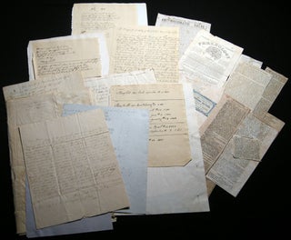 Item #027914 1810 - 1856 A Group of Manuscript Poetry, Devotion, Genealogy, Printed Scraps &...