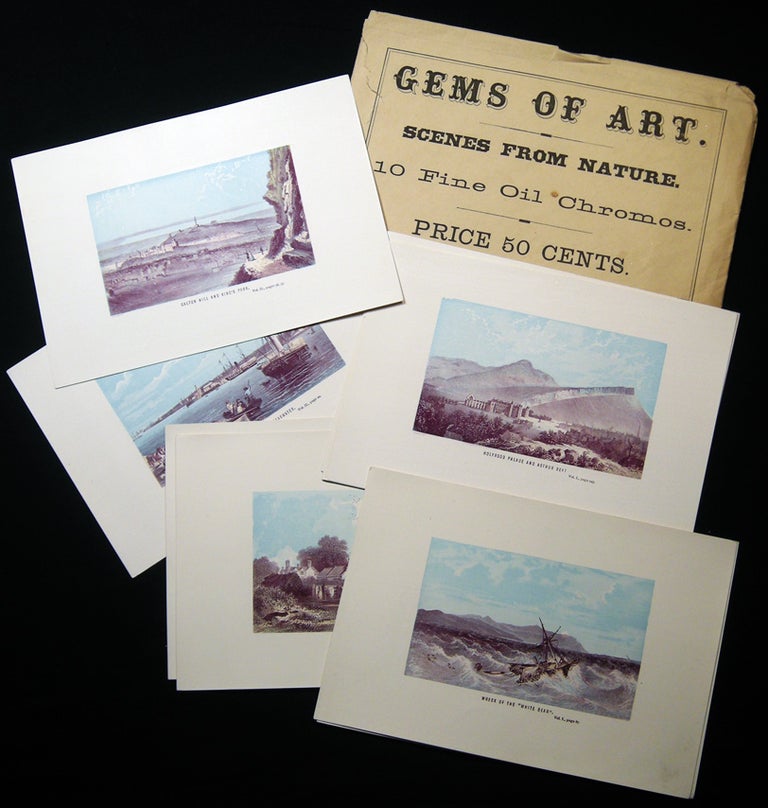 Item #028142 Gems of Art. Scenes of Nature.10 Fine Oil Chromos. Price 50 Cents. Americana - 19th Century - Art - Printing Process - Chromolithography.