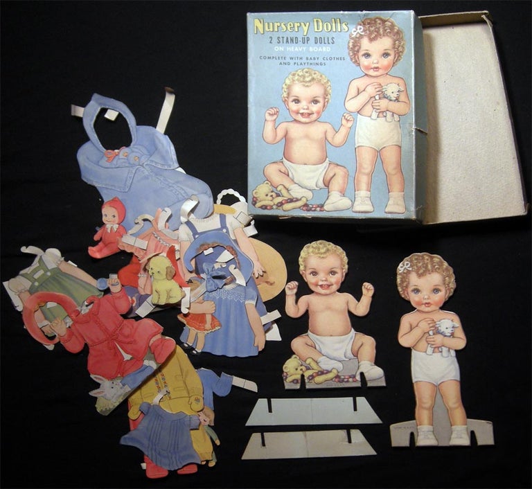 Item #028174 Nursery Dolls 2 Stand-Up Dolls on Heavy Board. Americana - 20th Century - Paper Dolls.