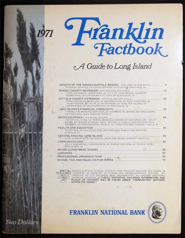 Item #028227 1971 Franklin Factbook A Guide to Long Island. Americana - 20th Century - Long Island New York - History.