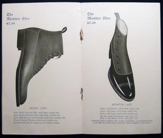 Circa 1910 The Correct Thing in Footwear. The Monitor Shoe $ 3.50 Stores: 110 Nassau Street, 1211 Broadway, New York. Made and Sold Exclusively By Us. Factory, Holbrook, Mass.
