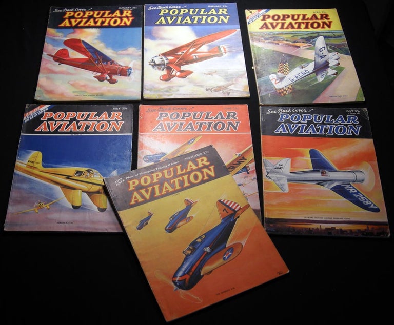 Item #028310 1936 Popular Aviation Including Southern Aviation and Aeronautics. A Magazine for the Promotion of Amateur Aviation and Private Flying. Seven Issues: January - February - April - May - June - July - November. Americana - 20th Century - Aviation History - Periodical - Popular Aviation.
