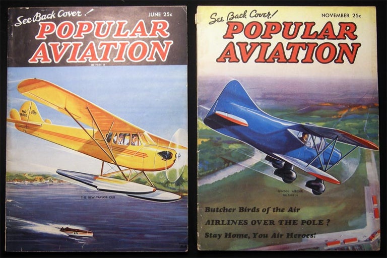 Item #028311 1937 Popular Aviation Including Southern Aviation and Aeronautics. A Magazine for the Promotion of Amateur Aviation and Private Flying. Two Issues: June and November. Americana - 20th Century - Aviation History - Periodical - Popular Aviation.