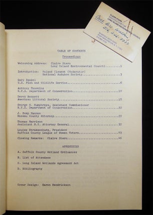Proceedings of the Wetlands Symposium 16 August 1972 State University of N.Y., Stony Brook
