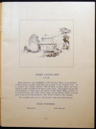 Home Landscapes Hicks Nurseries Westbury, L.I. Illustrated Catalog Inscribed and Signed By Horticulturist Henry Hicks