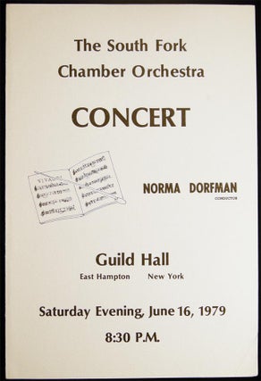 Item #028368 The South Fork Chamber Orchestra Concert Norma Dorfman Conductor Guild Hall East...