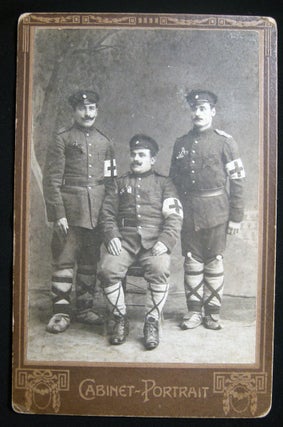 Item #028463 Circa 1880 Cabinet Card Photograph of Three Gentlemen Wearing the Red Cross on Their...