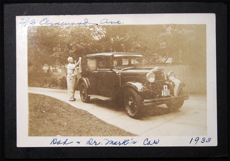 Item #028481 1933 Photograph of Dad & Dr. Mark's Car 292 Elmwood Ave. With Red Cross Emblem Rhode Island. Americana - History - Medicine - Red Cross - Rhode Island.