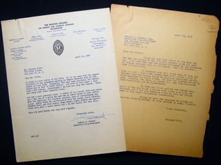 Item #028491 Typed Letter Signed By Samuel B. Finkel Executive Vice-President of The Dropsie...