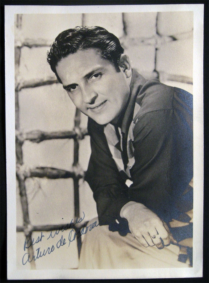 Item #028535 Circa 1945 Inscribed and Signed Photograph of Arturo De Cordova. Americana - 20th Century - Hollywood - Movies - Arturo De Cordova.