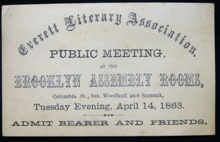 Item #028551 Everett Literary Association Public Meeting, at the Brooklyn Assembly Rooms,...