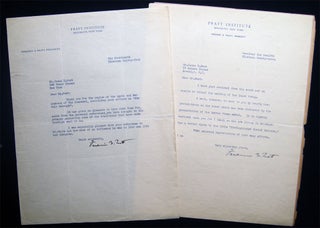 1927 & 1934 Typed Letters Signed Frederic B. Pratt, President of Pratt Institute Brooklyn, N.Y. Americana - 20th Century -.