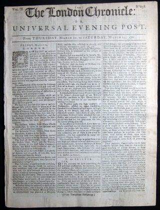 Item #028569 The London Chronicle: Or, Universal Evening Post. From Thursday, March 12, to...