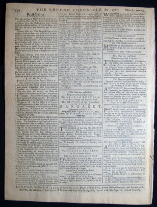 The London Chronicle: Or, Universal Evening Post. From Thursday, March 12, to Saturday March 14, 1761 Vol. IX. No 658.