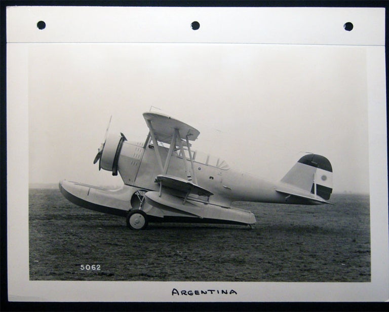 Item #028591 Circa 1930 Photograph of Grumman G-20 Amphibious Biplane Version of the JF -2 Duck Built for the Argentine Navy Manufactured By Grumman Aircraft Engineering Corporation. Americana - 20th Century - Aviation History - Grumman - JF-2 Duck - Argentina.