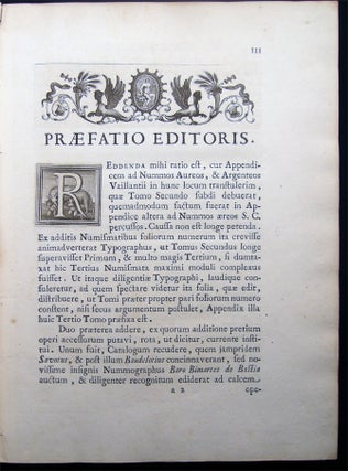 Numismata Imperatorum Romanorum Praestantiora A Julio Caesare Ad Postumum Usque...Three Volumes
