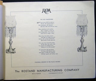 Fireplace Fixtures Electric Lamps Door Knockers Sun Dials Catalog Number 7 The Rostand Manufacturing Company Milford Connecticut (with) Pricing & Wholesale Terms Letter from the Company