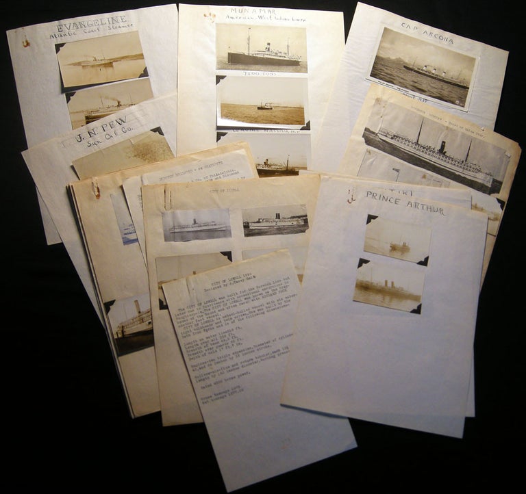 Item #028633 Circa 1934 - 1938 A Group of Sailing, Steam and Excursion Ship Photographs, Illustrative Ephemera, Descriptive Text & News Clippings. Americana - 20th Century - Nautical Photography.