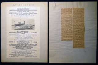 Circa 1934 - 1938 A Group of Sailing, Steam and Excursion Ship Photographs, Illustrative Ephemera, Descriptive Text & News Clippings.