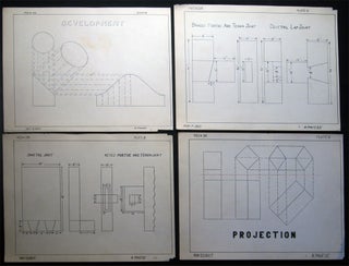 Circa 1925 - 1935 Collection of Aviation Engineering Drawings, Mechanical Drawing Class Examples and Related Ephemera, Signed by Nino Pavese
