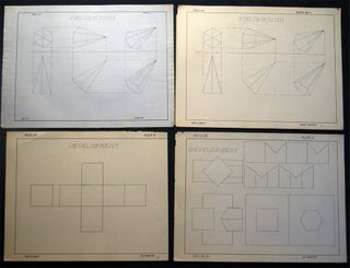 Circa 1925 - 1935 Collection of Aviation Engineering Drawings, Mechanical Drawing Class Examples and Related Ephemera, Signed by Nino Pavese