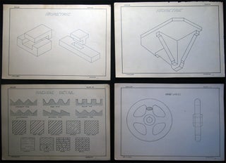 Circa 1925 - 1935 Collection of Aviation Engineering Drawings, Mechanical Drawing Class Examples and Related Ephemera, Signed by Nino Pavese