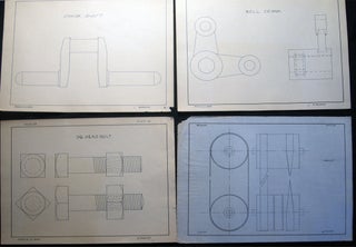Circa 1925 - 1935 Collection of Aviation Engineering Drawings, Mechanical Drawing Class Examples and Related Ephemera, Signed by Nino Pavese