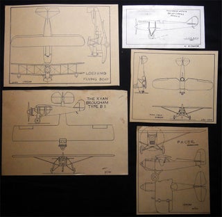 Circa 1925 - 1935 Collection of Aviation Engineering Drawings, Mechanical Drawing Class Examples and Related Ephemera, Signed by Nino Pavese