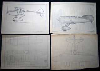 Circa 1925 - 1935 Collection of Aviation Engineering Drawings, Mechanical Drawing Class Examples and Related Ephemera, Signed by Nino Pavese