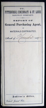 Item #028640 1872 Jeffersonville Madison and Indianapolis RRd (and) Pittsburgh, Cincinnati and...