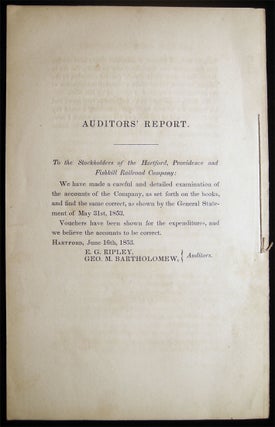 Fourth Annual Report of the Directors of the Hartford, Providence & Fishkill R.R. Co. To the Stockholders. June, 1853