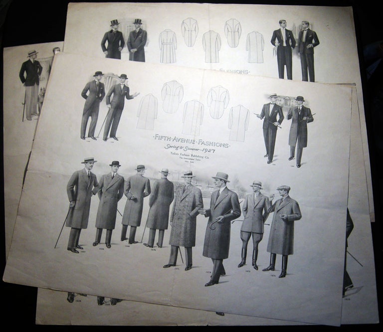 Item #028647 1927 Four Posters Advertising Fifth Avenue Men's Fashions Spring & Summer and Fall & Winter. Americana - 20th Century - Business History - Men's Clothing - Tailors Fashion Publishing Co.