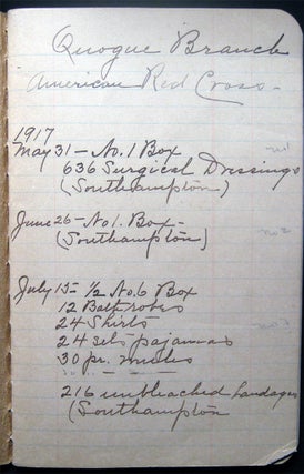 Item #028663 1917 - 1919 Detailed Manuscript Memorandum Record Book of the Quogue Branch American...