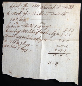 Item #028665 1817 Smithtown Long Island New York Manuscript Billing List from Obadiah D. Wells,...