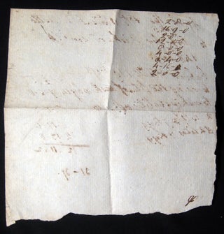 1817 Smithtown Long Island New York Manuscript Billing List from Obadiah D. Wells, work for Richard Smith