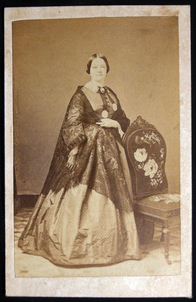 Item #028680 Circa 1862 A Portrait Carte-de-Visite Identified as Mrs. Lyman, Fashionably-Attired and with a Notation of Her Death in 1863. Americana - Photography - 19th Century.