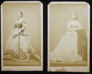 Item #028683 Circa 1865 Two Portrait Cartes-de-Visite of Fashionably-Attired Women, from the...