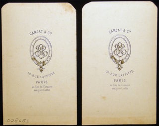 Circa 1865 Two Portrait Cartes-de-Visite of Fashionably-Attired Women, from the Studio of Carjat & Cie 56, Rue Laffitte Paris