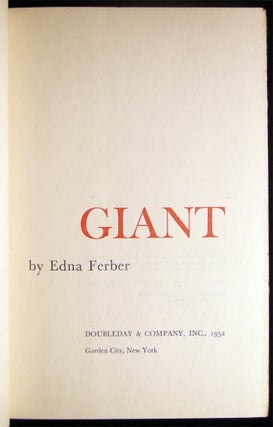 Item #028744 Giant. Edna Ferber